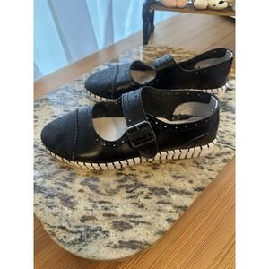 Mary Janes Black Leather Chunky Sole Sz8 Bernie Mev Y2K Boho School Festival